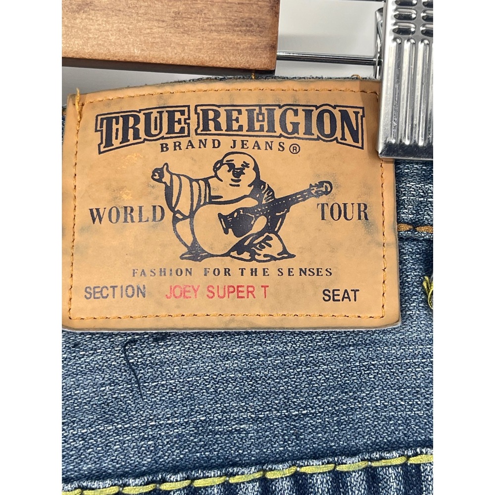 True Religion Joey Super T Jeans Womens Size 28 Rainbow Stitch Bootcut